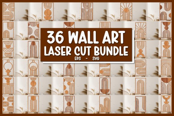 35 Mid Century Wall Art Laser Cut Bundle