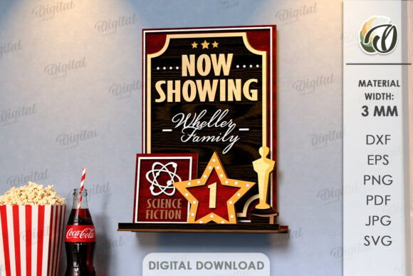 3D Home Cinema Sign Laser Cut: Elevate Your Space