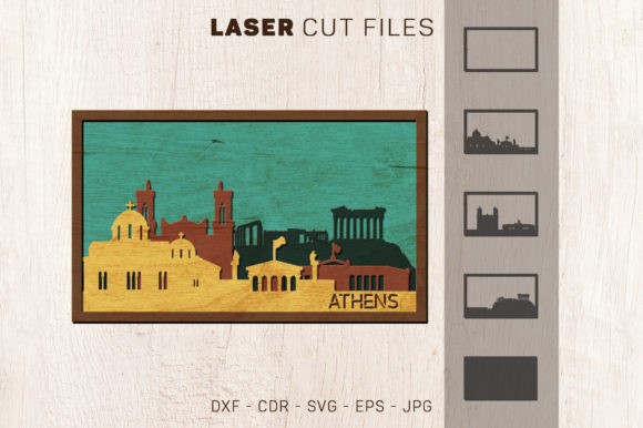 Athens Skyline Laser Cut: A 5-Layer Design for Crafters