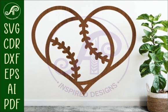 Baseball Heart Laser Cut Wall Sign: A Digital Design for Fans