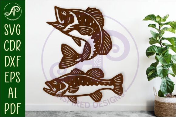 Bass Fish Silhouette Laser Cut Wall Art