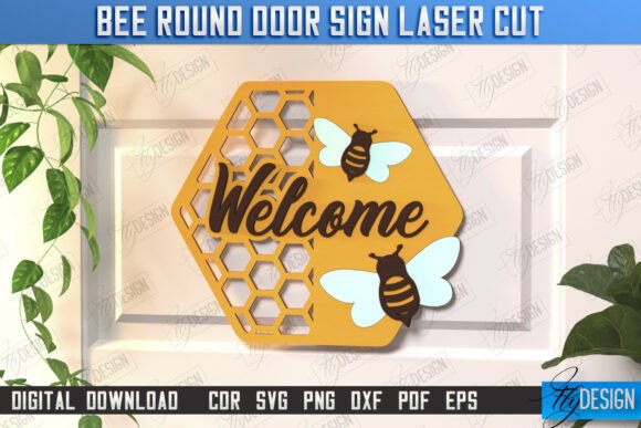Bee Welcome Sign Laser Cut | Wall Sign