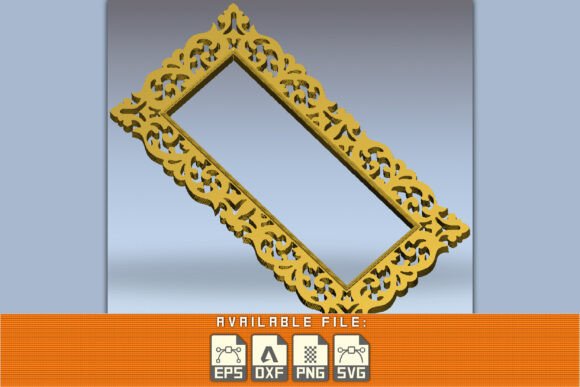 CNC Laser Cut Mirror Frame Graphic: Precision Design