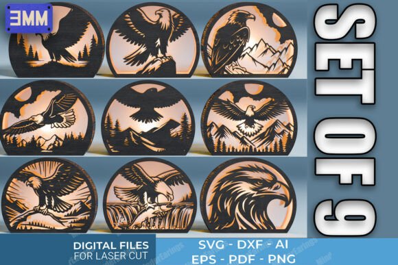 Eagle Lantern SVG Bundle: Crafting Majestic Illuminated Art