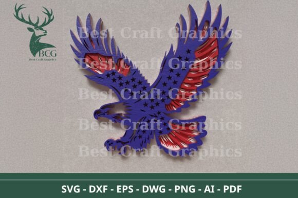 Eagle Multilayer SVG: Precision Laser Cut Designs for Easter