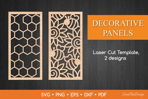 Elegant Decorative Panels with Honeycomb and Bee Pattern