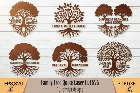 Family Roots Quote Laser Cut SVG Collection