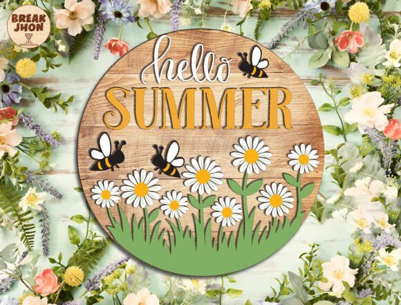 Hello Summer Door Hanger SVG