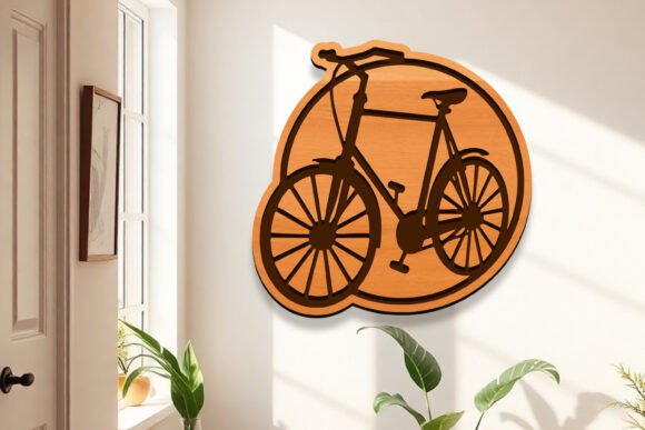 Laser Cut Bicycle Modern Wall Art: A Creative Design Asset