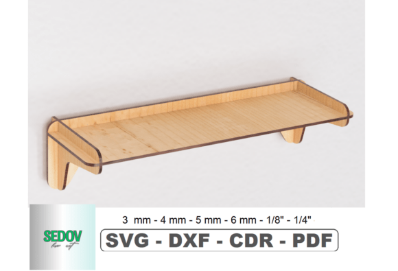 Modern Laser Cut Floating Wall Shelf Design