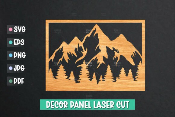 Mountains Wall Art SVG: Nature Landscape Cut File for Crafters