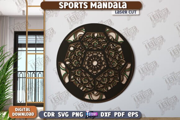 Multilayered Sports Mandala Laser Cut