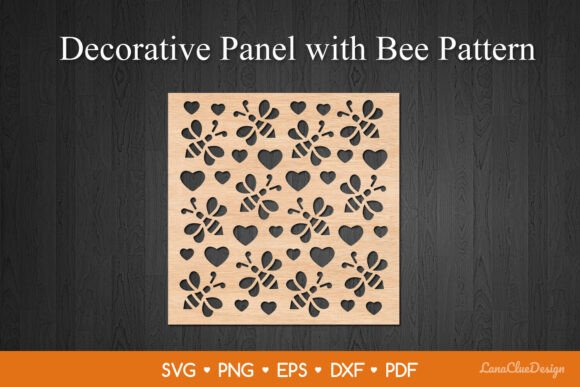 Square Decorative Panel with Bee Pattern: A Versatile Design Asset