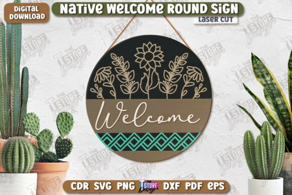 Welcome Sign Laser Cut: 3D Boho Design for Your Home