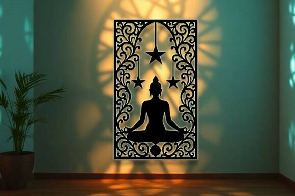 Yoga Sign Laser Cut Wall Decor SVG: Create Serene Spaces